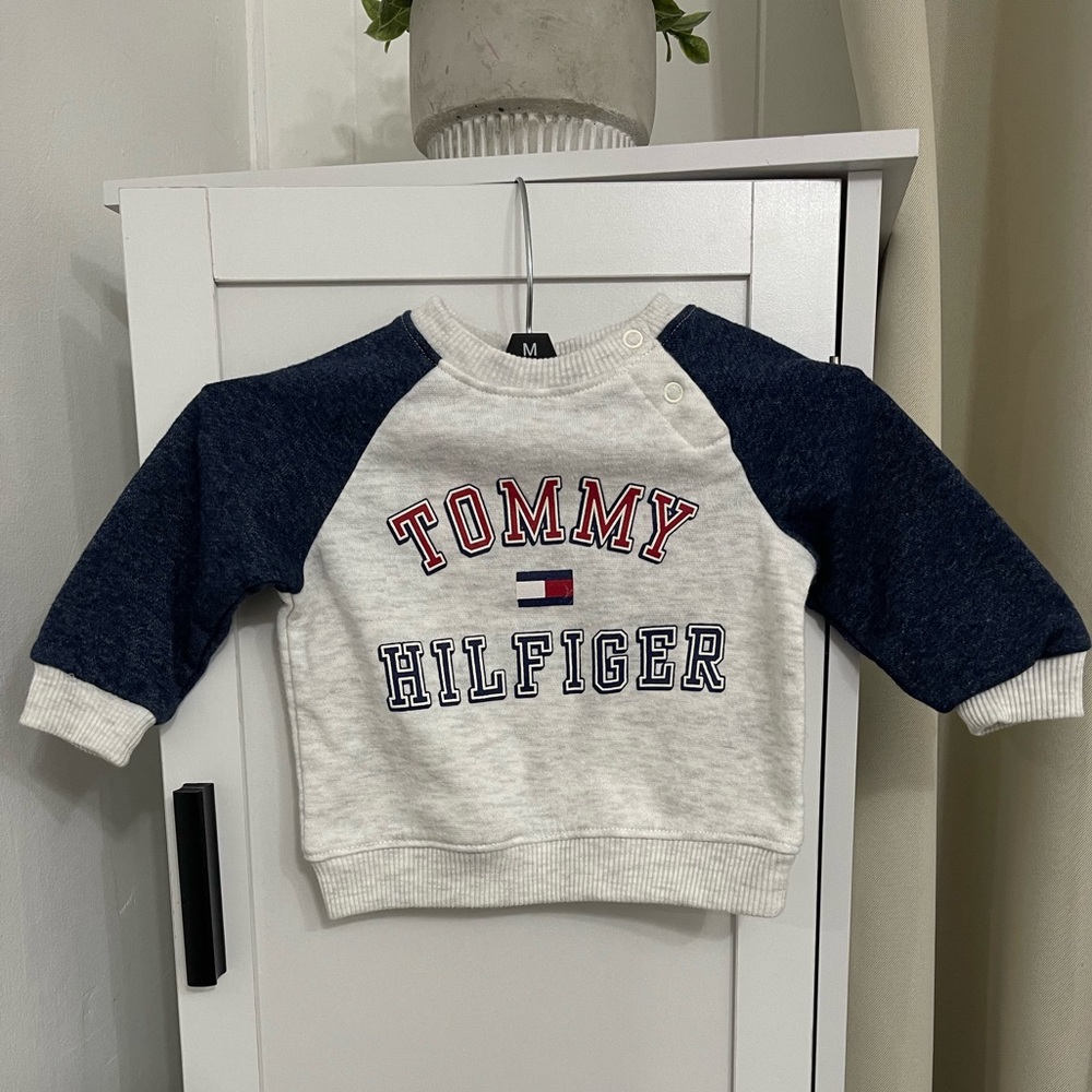 Tommy Hilfiger Kids Navy and White Sweatshirt and Pants Set, Size 3-6 months